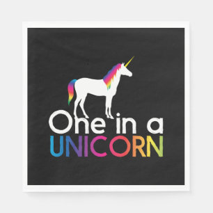 One in a unicorn napkin