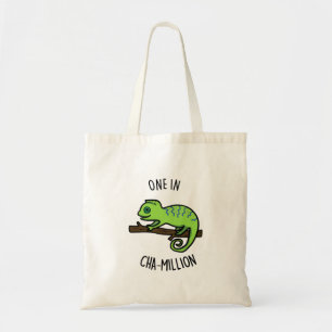 One In Cha-Million Funny Chameleon Pun  Tote Bag