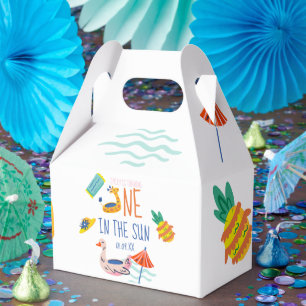 One in in the sun first birthday party pool game favor box