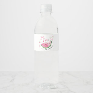 One in Melon Birthday Party Water Bottle Label