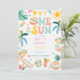 One in the Sun 1st Birthday Beach Party Invitation