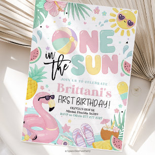 One In The Sun 1st Birthday Party Invitation