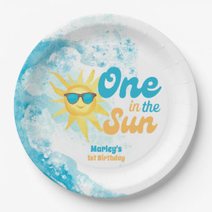 One in the Sun Baby's 1st Beach Birthday☀️ Paper Plate