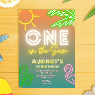One in the Sun - Boy 1st Birthday Invitation