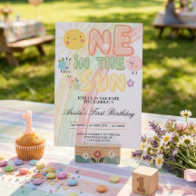 one in the Sun First Birthday Invitation