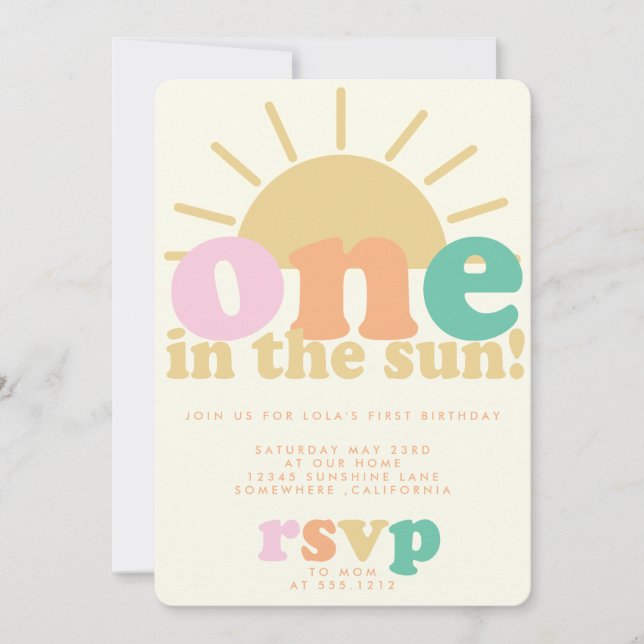 One In The Sun Invite (Front)