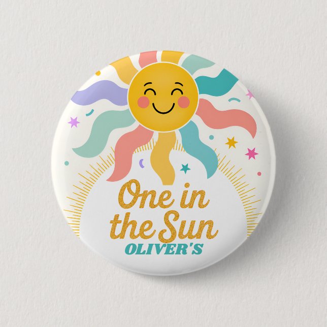 One in the Sun Party Favour 2 Inch Round Button (Front)
