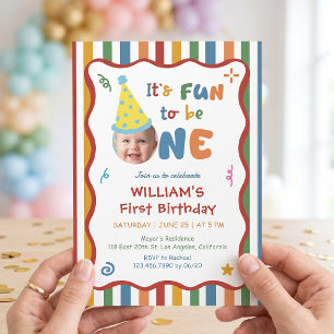 One is Fun Hat Birthday Party Invitation