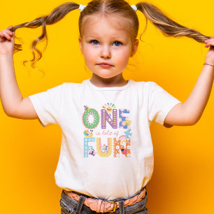 One is lots of Fun, Floral Spring 1st Baby T-Shirt
