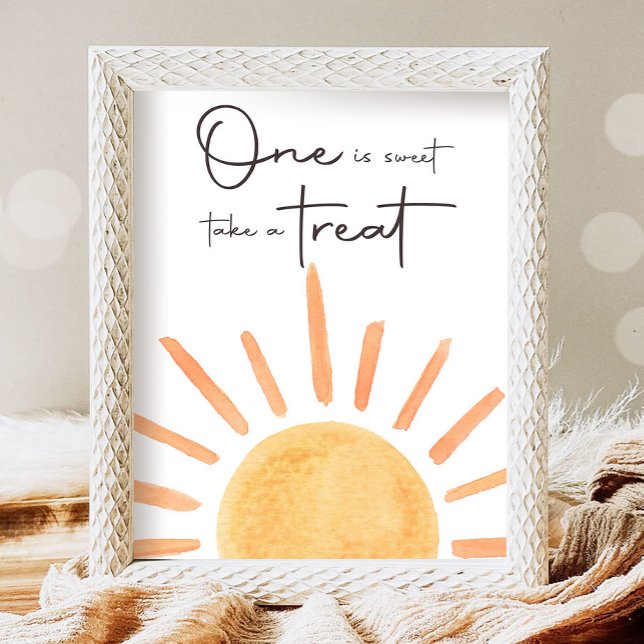 One is Sweet Take a Treat Boho Sunshine Birthday Poster (Creator Uploaded)