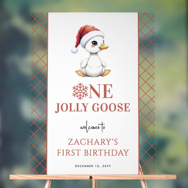 One Jolly Goose Modern First Birthday Welcome Sign (Neutral)