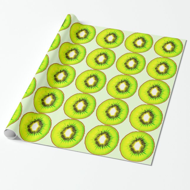 one kiwi customizable wrapping paper (Unrolled)