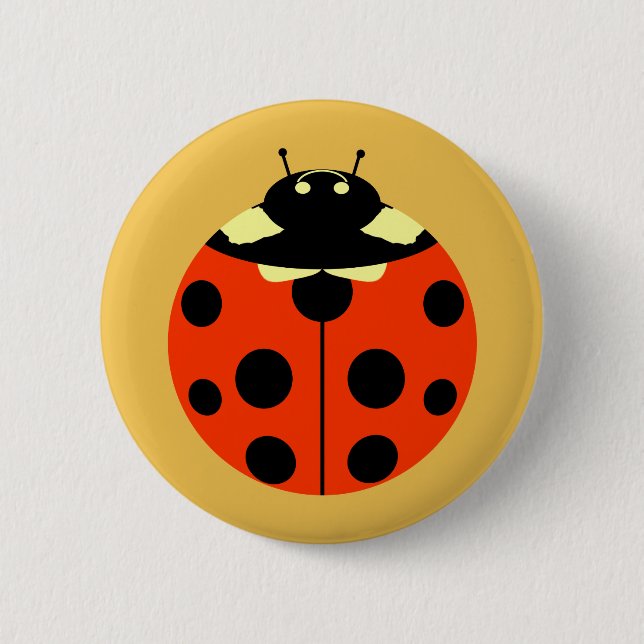 One ladybug 2 inch round button (Front)
