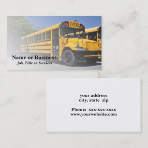 one large yellow school bus business card