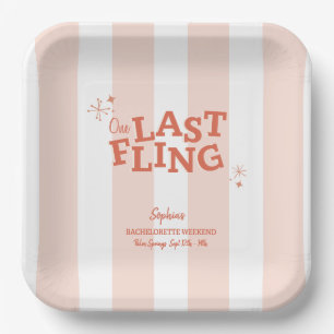 One Last Fling Bachelorette Paper Plate