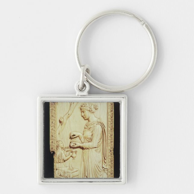 One leaf of the Symmachi Diptych Keychain (Front)