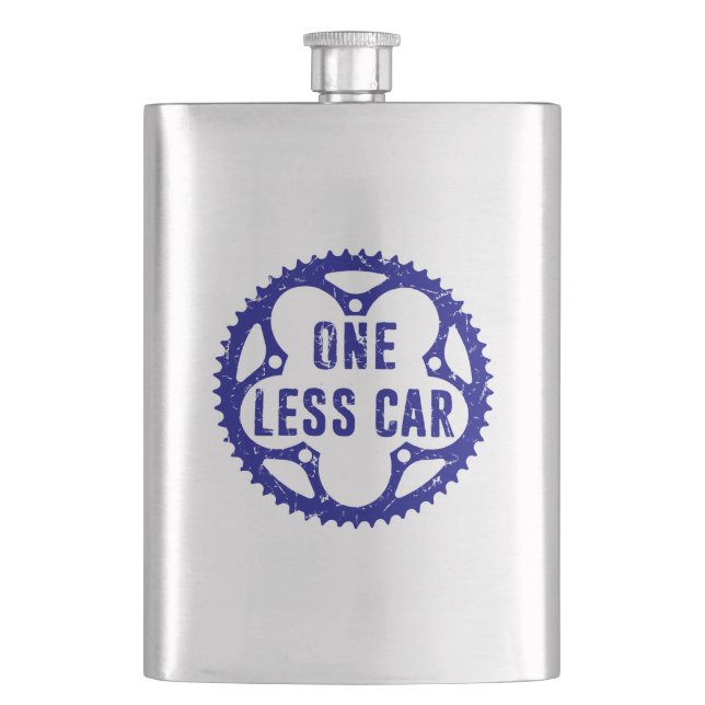 One Less Car Hip Flask (Front)