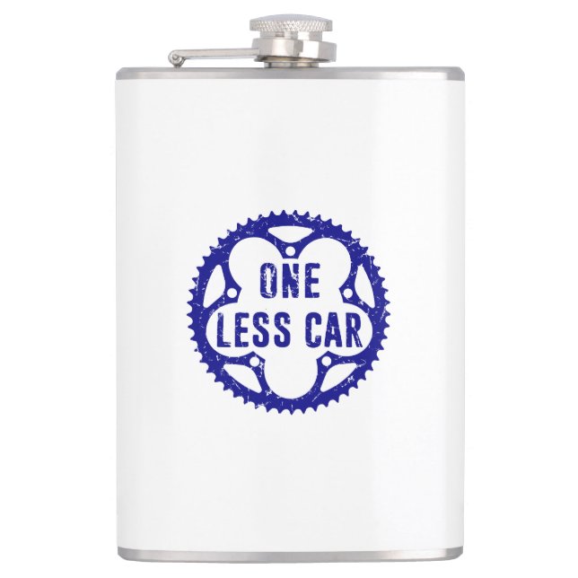 One Less Car Hip Flask (Front)