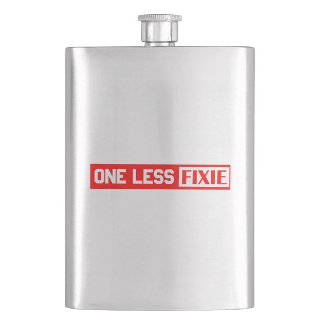 One Less Fixie Hip Flask (Front)