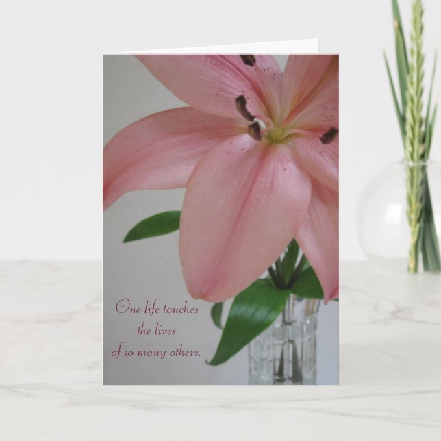 One Life Lily Sympathy Card (Front)