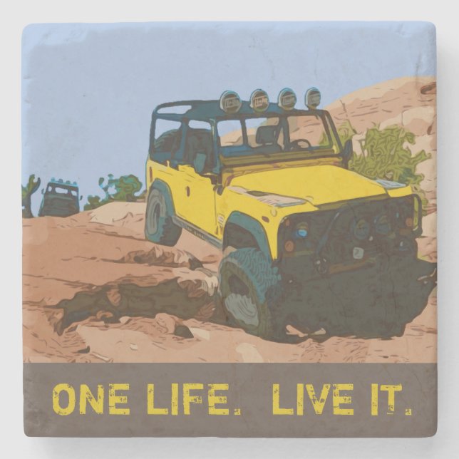 ONE LIFE.  LIVE IT. STONE COASTER (Front)