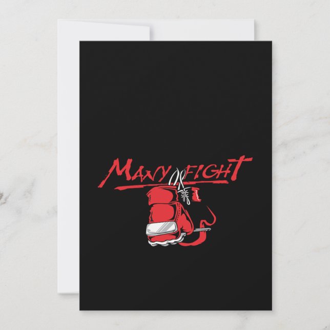 One Life Many Of Fights Invitation (Front)