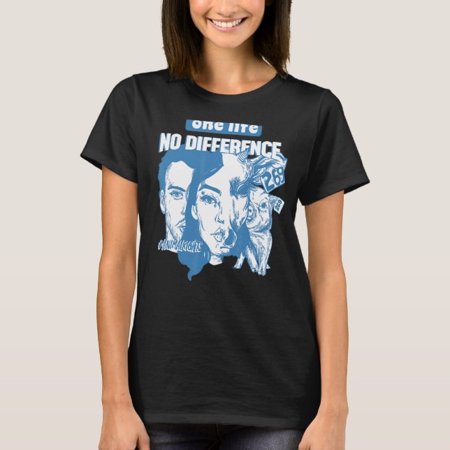 One Life Vegetarian Vegan Awareness Veganism Anima T-Shirt (Front)