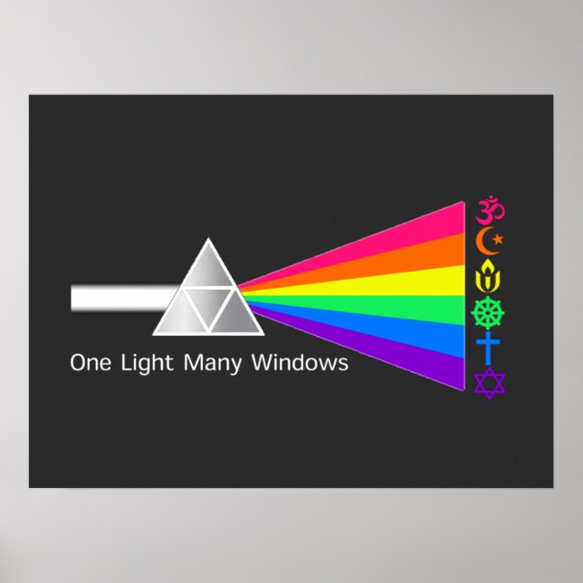 One light many windows prism unitarian  poster (Front)