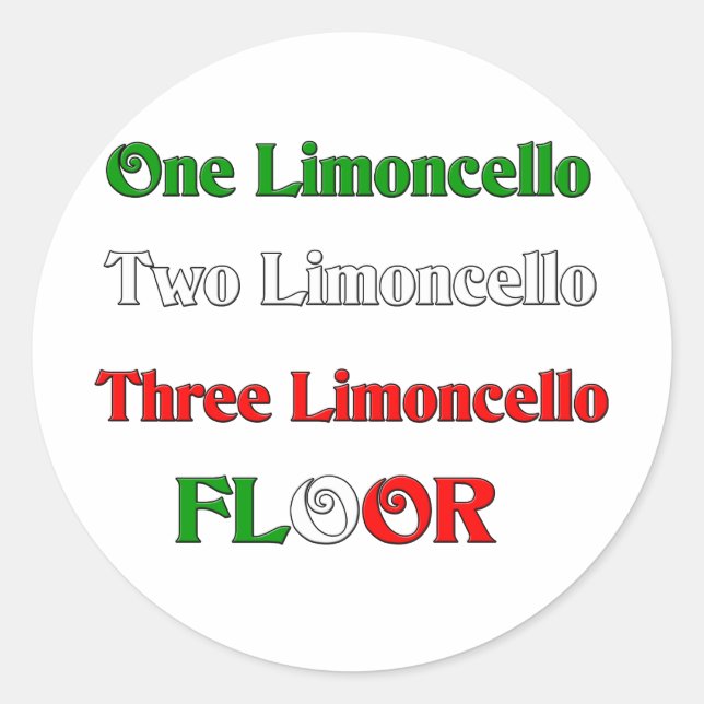 One Limoncello Classic Round Sticker (Front)