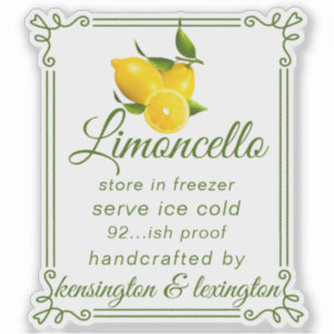 ONE Limoncello Clear Modern Bottle Label