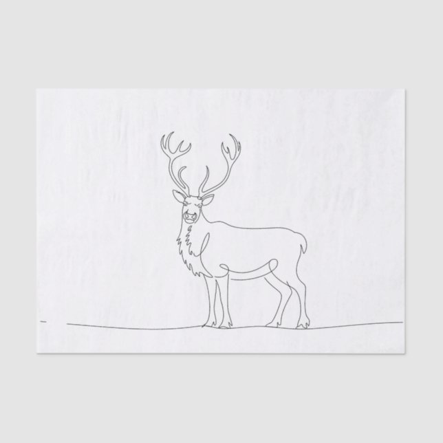 One Line Art Vector Illustration of a Majestic Dee Tissue Paper (Front)