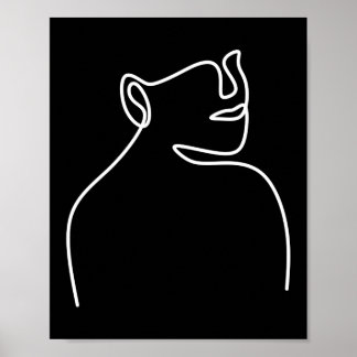 One line continuous digital art  poster