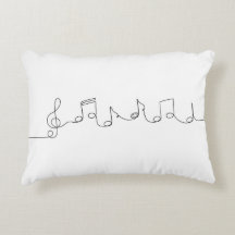 One line drawing of musical notes