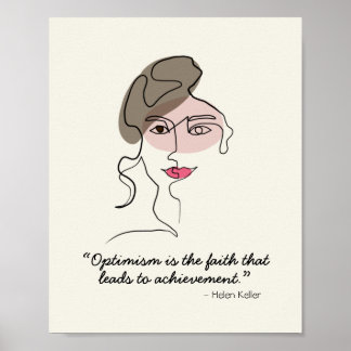 One Line Face Drawing with Quote Poster