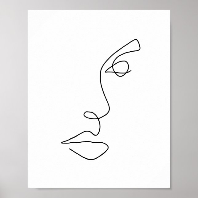 One Line Face Outline 3 Poster (Front)
