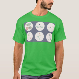 One line highlights with different yoga asanas T-Shirt