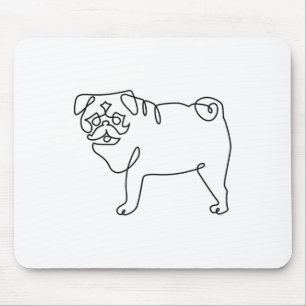 One Line Pug Tattoo _1 Mouse Pad
