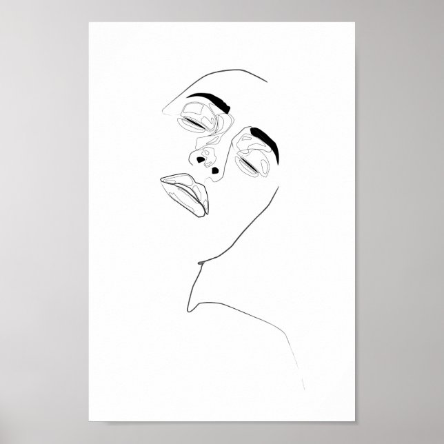 One Line Women Fashion Illustration Poster (Front)
