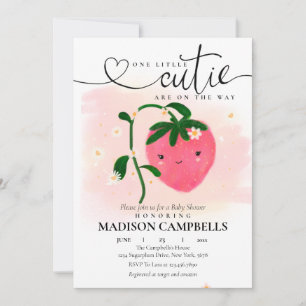 One Little Cutie Are On The Way Strawberry Invitation