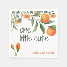 One Little Cutie Fist 1st Birthday Napkin