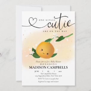 One Little Cuties Are On The Way Citrus Invitation