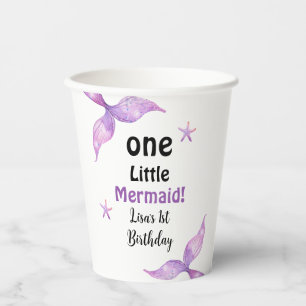 One Little Mermaid 1st Birthday Party Paper Cups