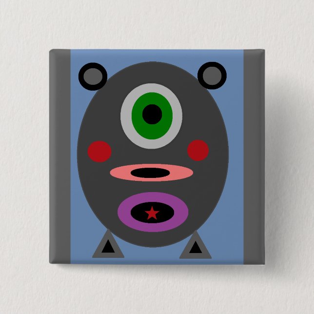 One Little Piggy 2 Inch Square Button (Front)