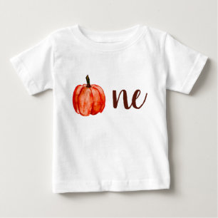 One Little pumpkin orange fall First Birthday Baby T-Shirt
