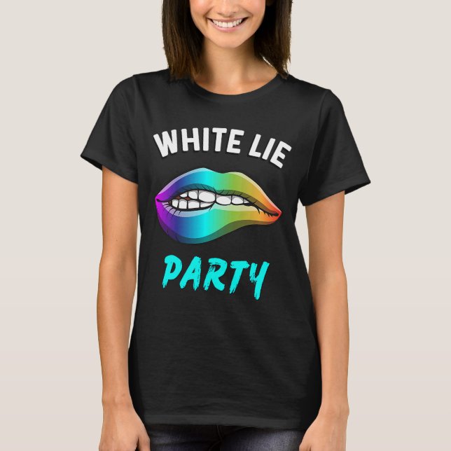 One Little White Lie Party Psychedelic Lips Graphi T-Shirt (Front)