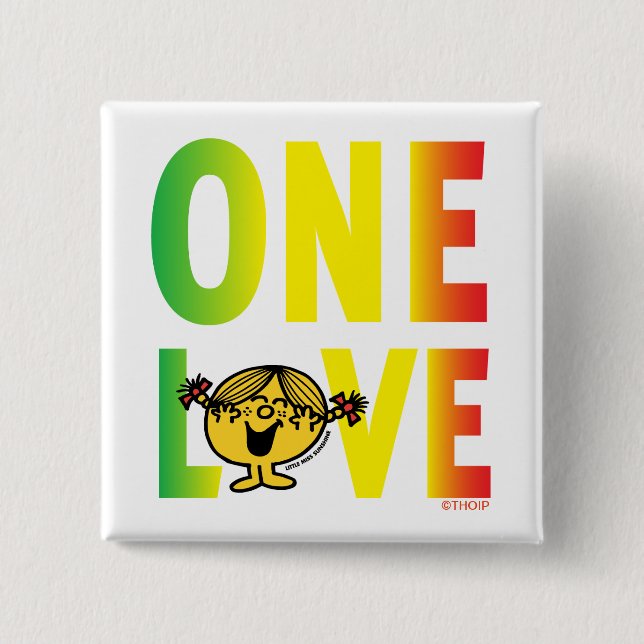 One Love 2 Inch Square Button (Front)