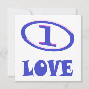 One Love art pattern blue hint of purple           Card