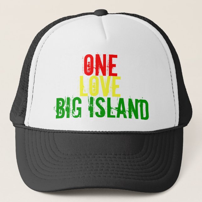 ONE, LOVE, BIG ISLAND TRUCKER HAT (Front)