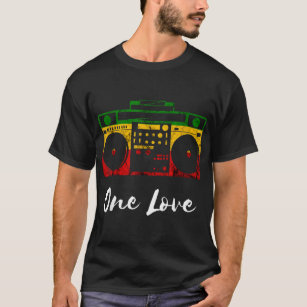 One Love Boombox Musicbox Rasta Reggae Music Rasta T-Shirt