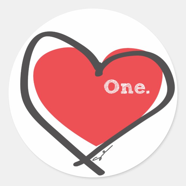 One Love Classic Round Sticker (Front)